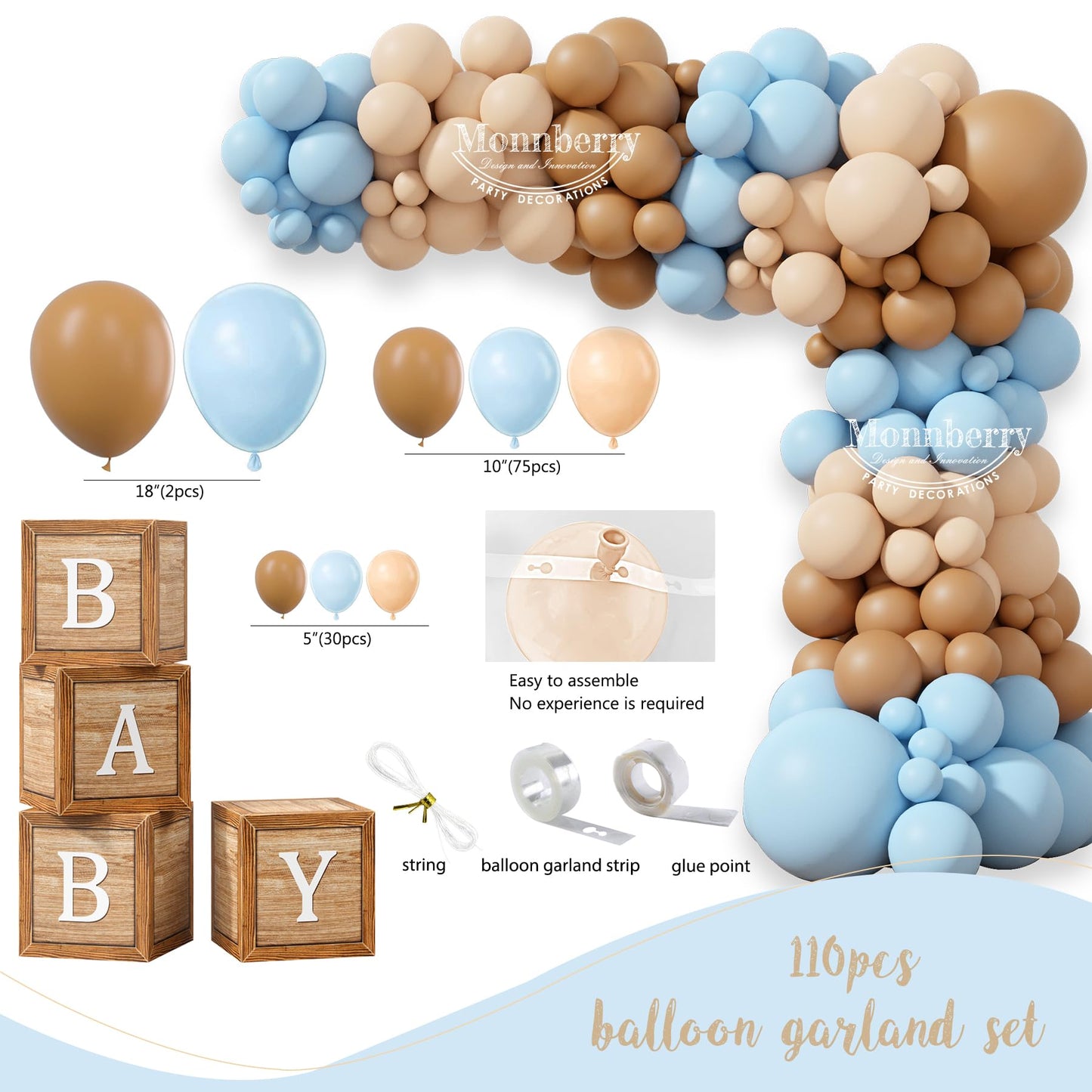Bear Baby Shower Decorations Party Supplies, We Can Bearly Wait Baby Shower Decoration, Backdrop Balloon Arch Box Mom to Be Sash Dad to Be Pin