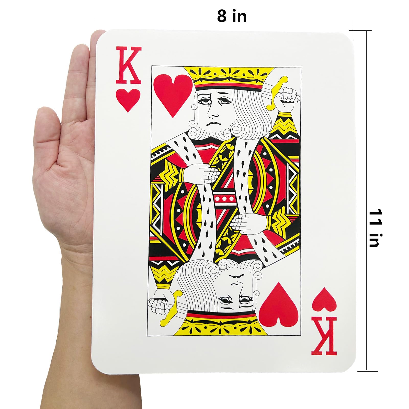 QkonkgnS 8x11 Inch Jumbo Playing Cards Large Deck of Cards Big Card Games for Families Oversized Casino Party Decorations Giant Professional Poker