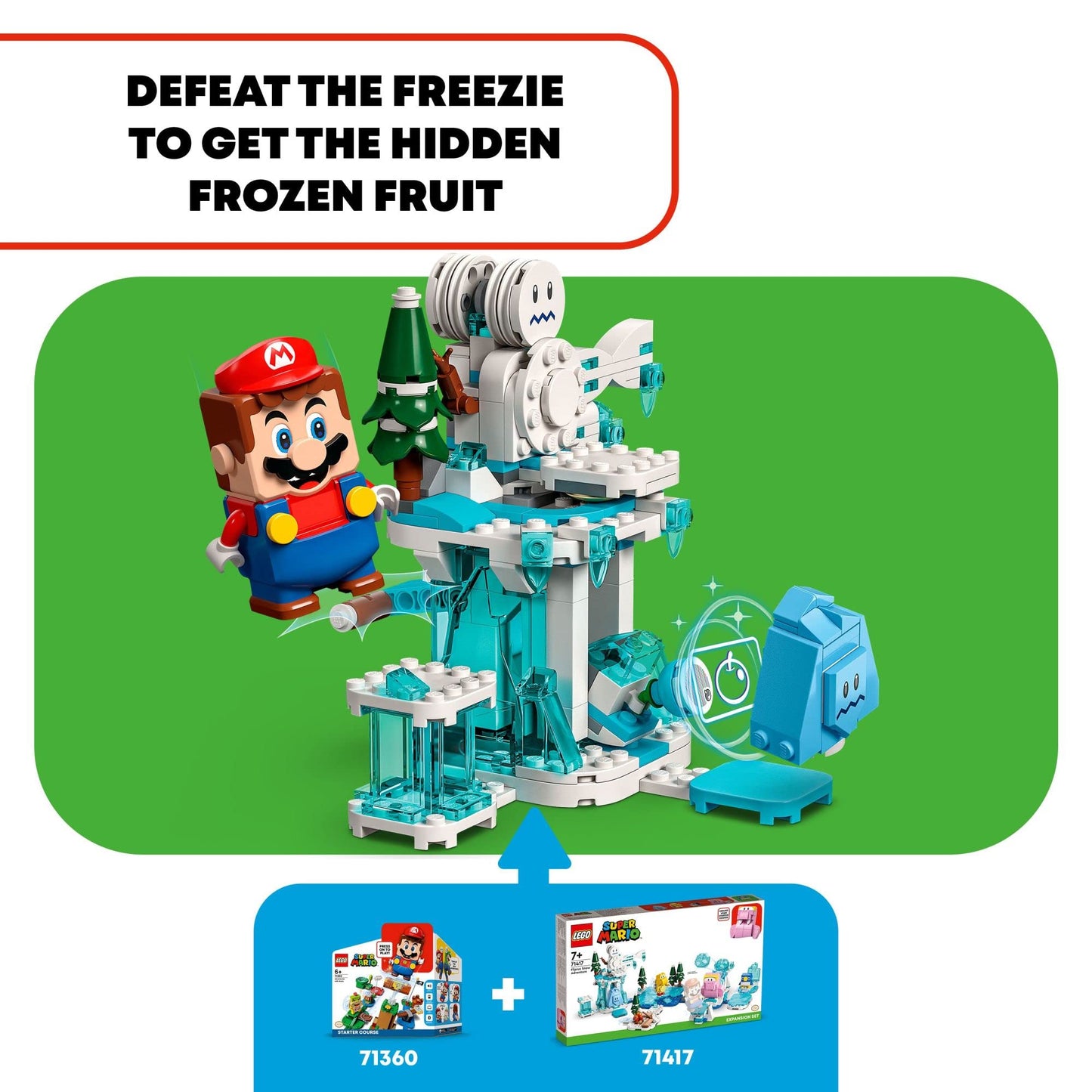 LEGO Super Mario Fliprus Snow Adventure Expansion Set 71417, Toy for Kids to Combine with Starter Course, with Freezie and Baby Penguin Figures,