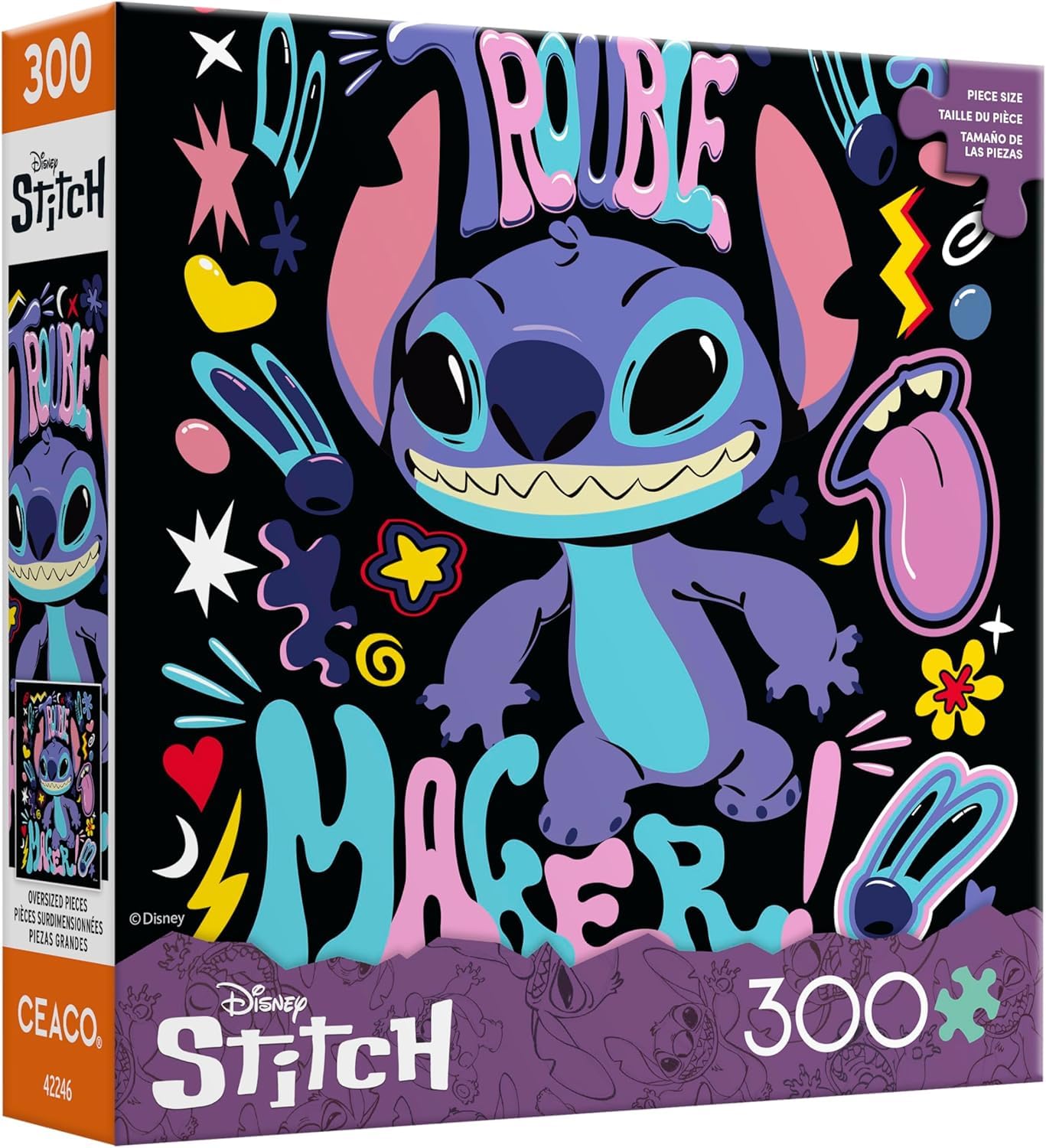 Ceaco - Disney Stitch Trouble Maker - 300 Large Piece Puzzle for Adults