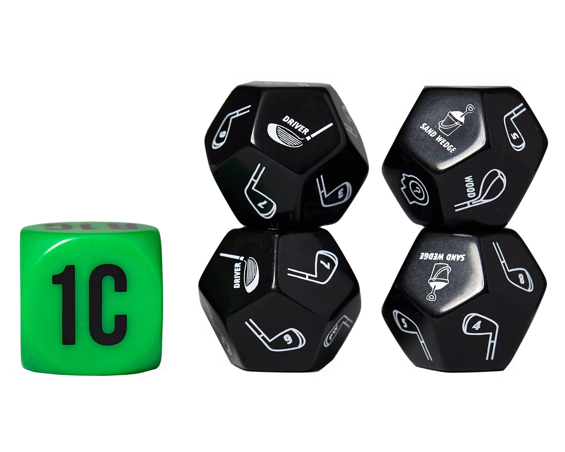 Random Club Dice On-Course Golf Dice Game - Fun Golf Dice Games Challenge for Golfers and Friends - Portable Dice Games On-Course Play - Includes 4
