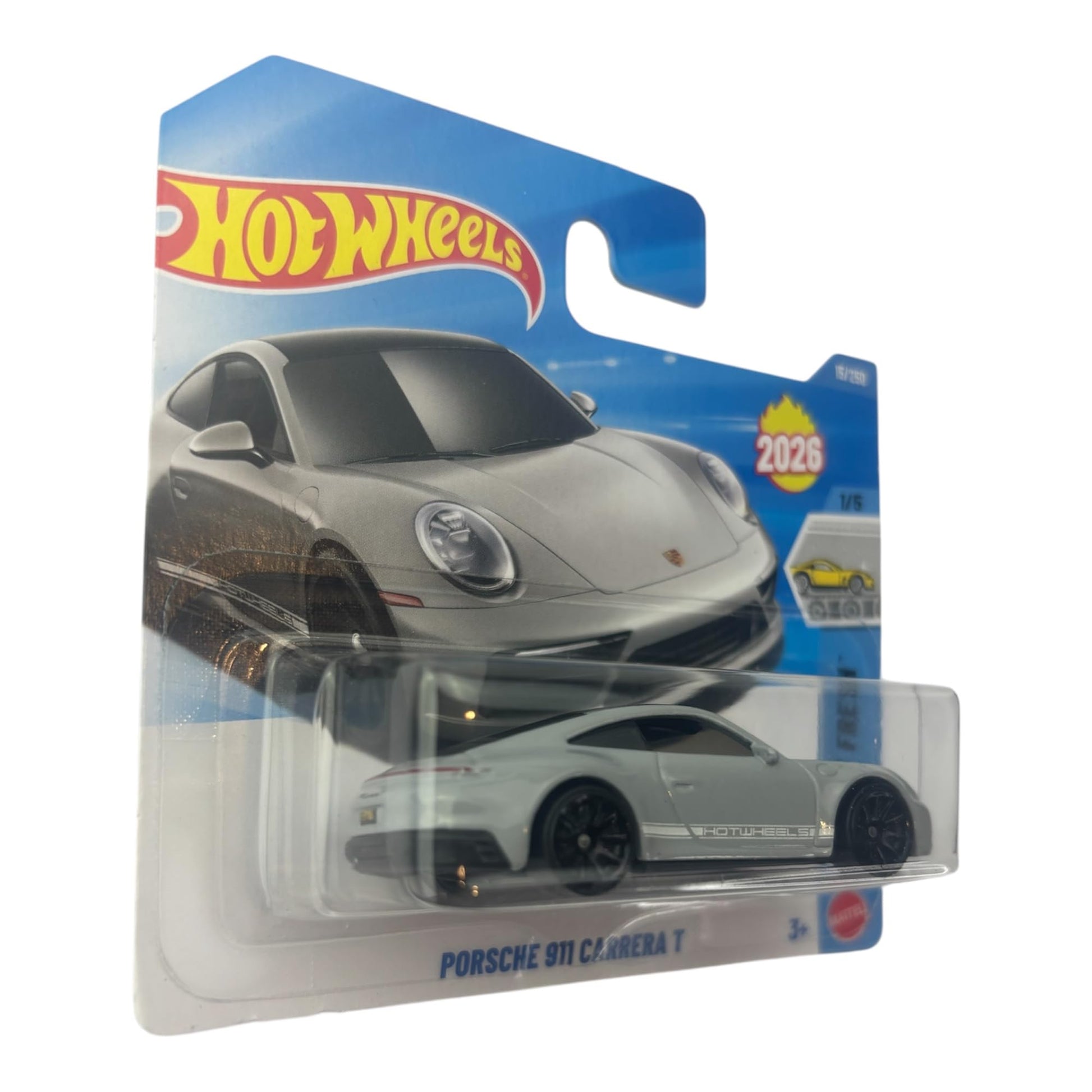 Hot Wheels Porsche 911 Carrera T [Gray] Factory Fresh 1/5, 15/250 New for 2026! 1:64 Scale Diecast Toy Vehicle