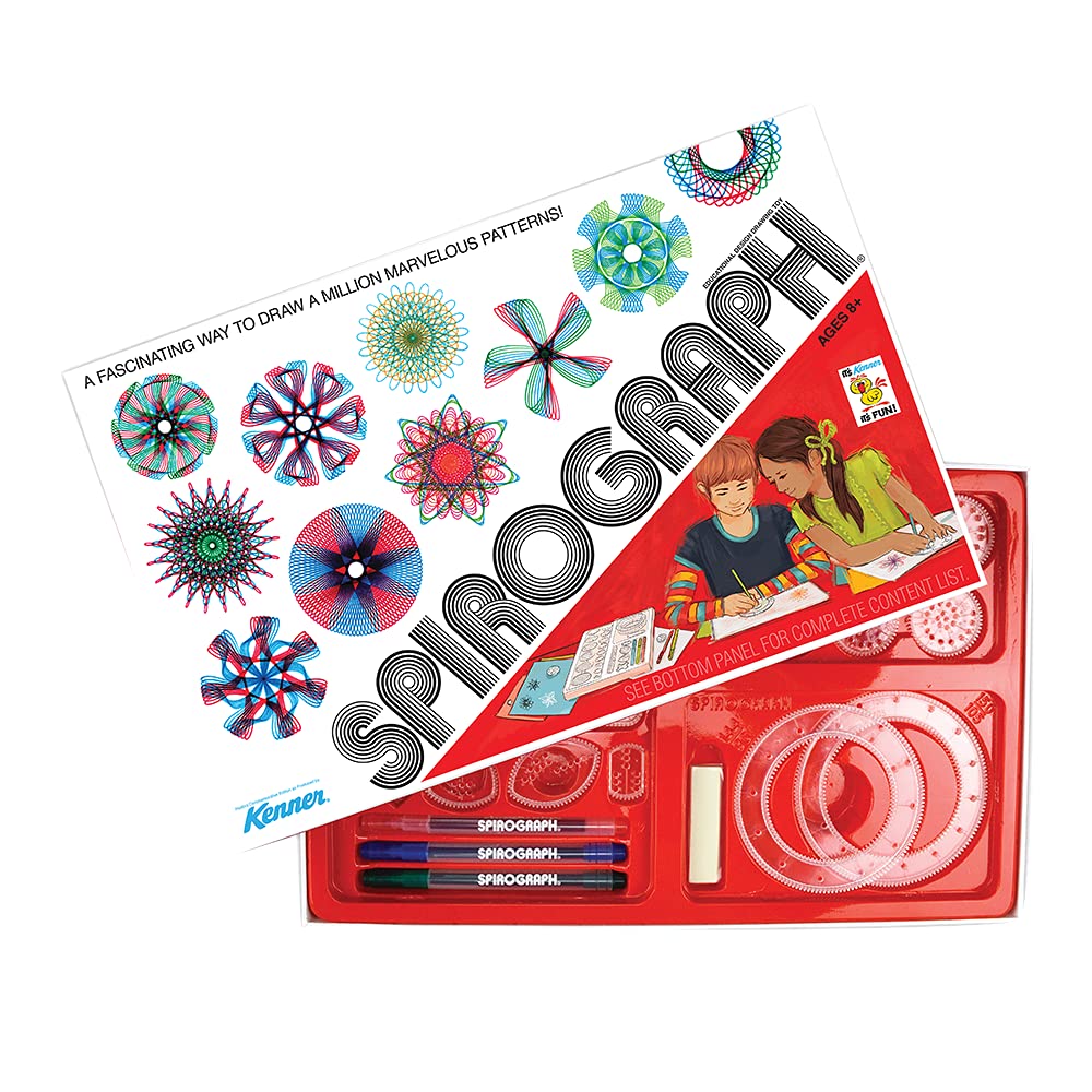 Spirograph Retro Deluxe Set - Arts and Crafts, Kids Toys, Art Supplies, Craft Supplies, Drawing Kit, Spiral Art, Reproduction of Classic Gear Design