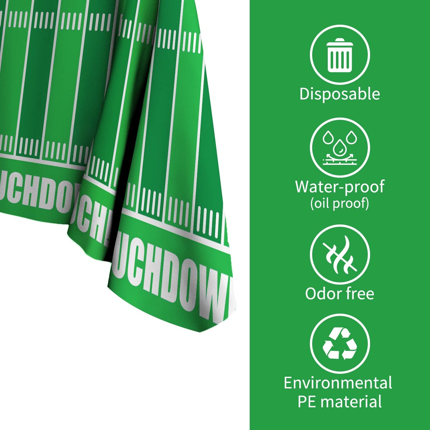 Gatherfun Football Theme Party Disposable Tablecloth Plastic Touchdown Table Cover for Birthday Football Party Games Decoration 54 X 108Inch 3 Pack