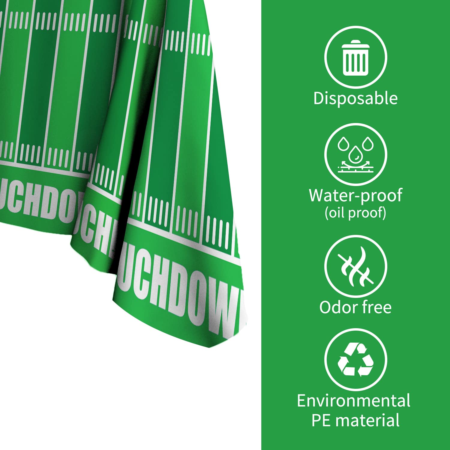 Gatherfun Football Theme Party Disposable Tablecloth Plastic Touchdown Table Cover for Birthday Football Party Games Decoration 54 X 108Inch 3 Pack