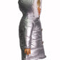 American Fashion World Mettalic Silver Puffer Coat for 18in Doll