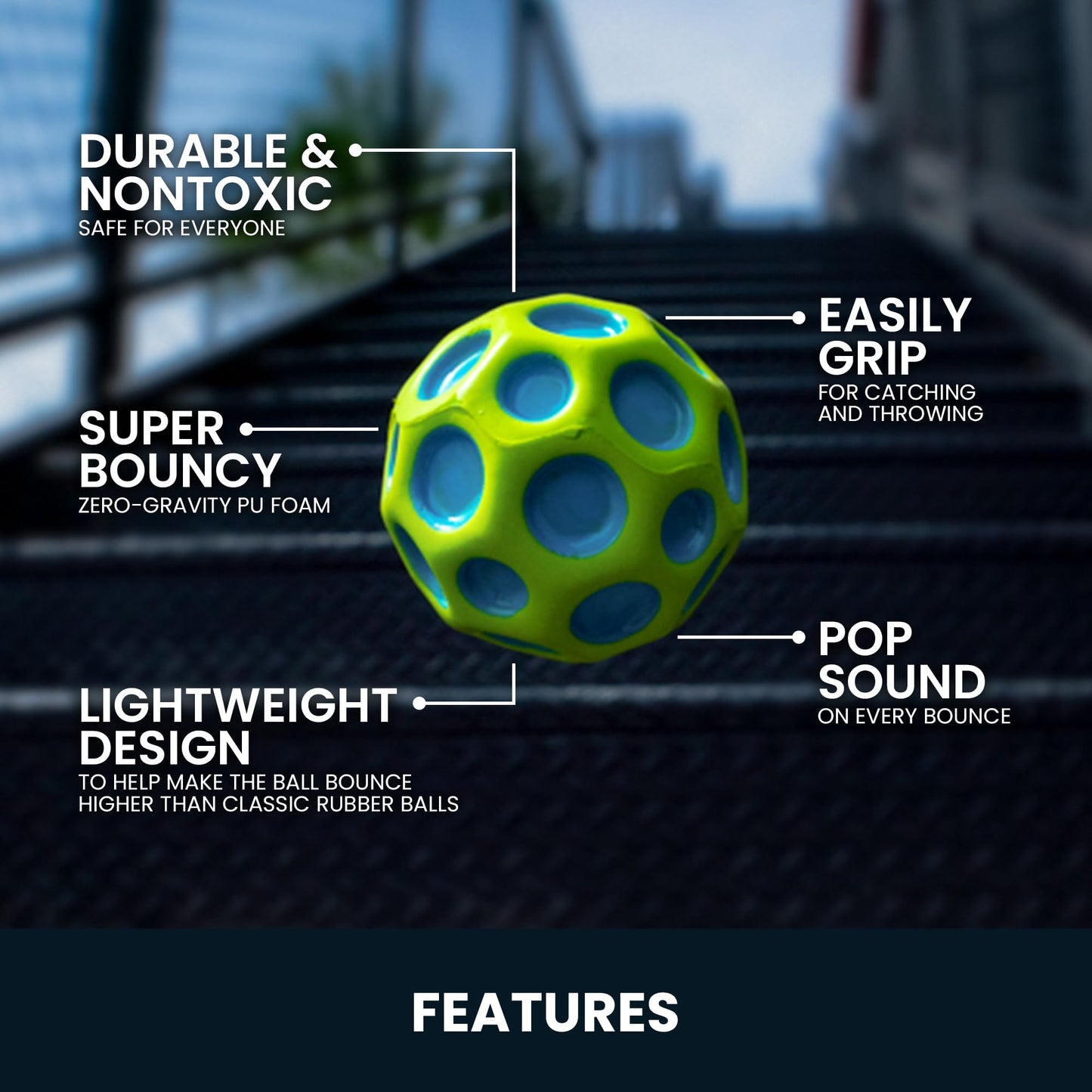 Waboba Moon Ball Gradient, Undersea, Hyper Bouncy