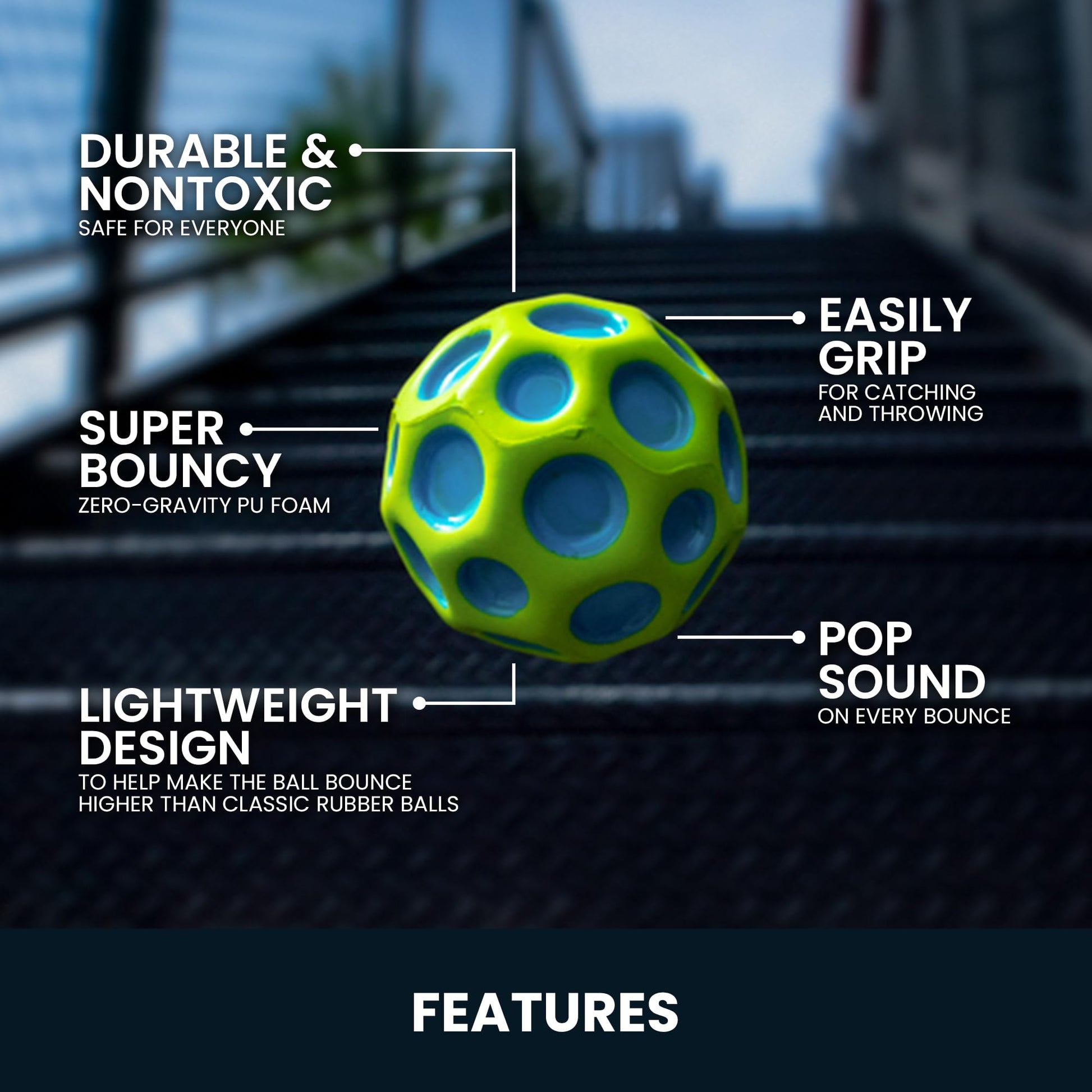 Waboba Moon Ball Gradient, Undersea, Hyper Bouncy