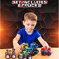 6 Pack Monster Trucks Toys for Boys and Girls, 4-Wheel Drive Friction Powered Push and Go Toy Cars with Giant Wheels, 360° Crazy Stunts, Age 3, 4-7