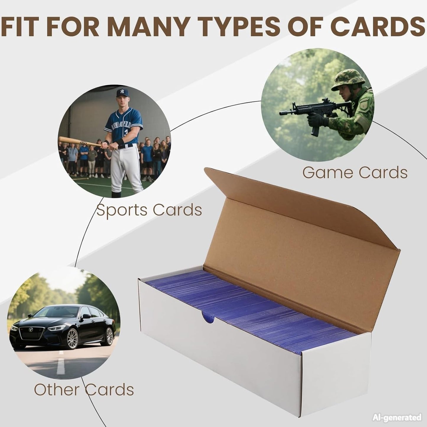 EBOAUSI Top Loader Box 4-Pack - 3200 Count Sports Card Storage Box with 20 Dividers & Labels for Trading Cards/TCG/MTG Card Box For Top Loads and