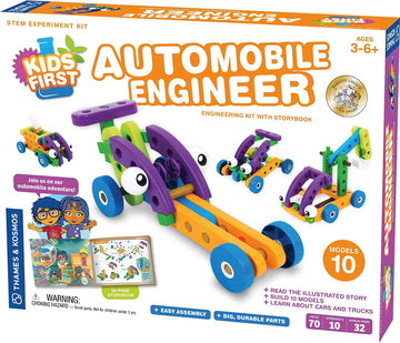 Thames & Kosmos Kids First Automobile Engineer Kit | STEM | 32 Page Full-Color Illustrated Storybook | Ages 3+ | Preschoolers & Kindergartners |