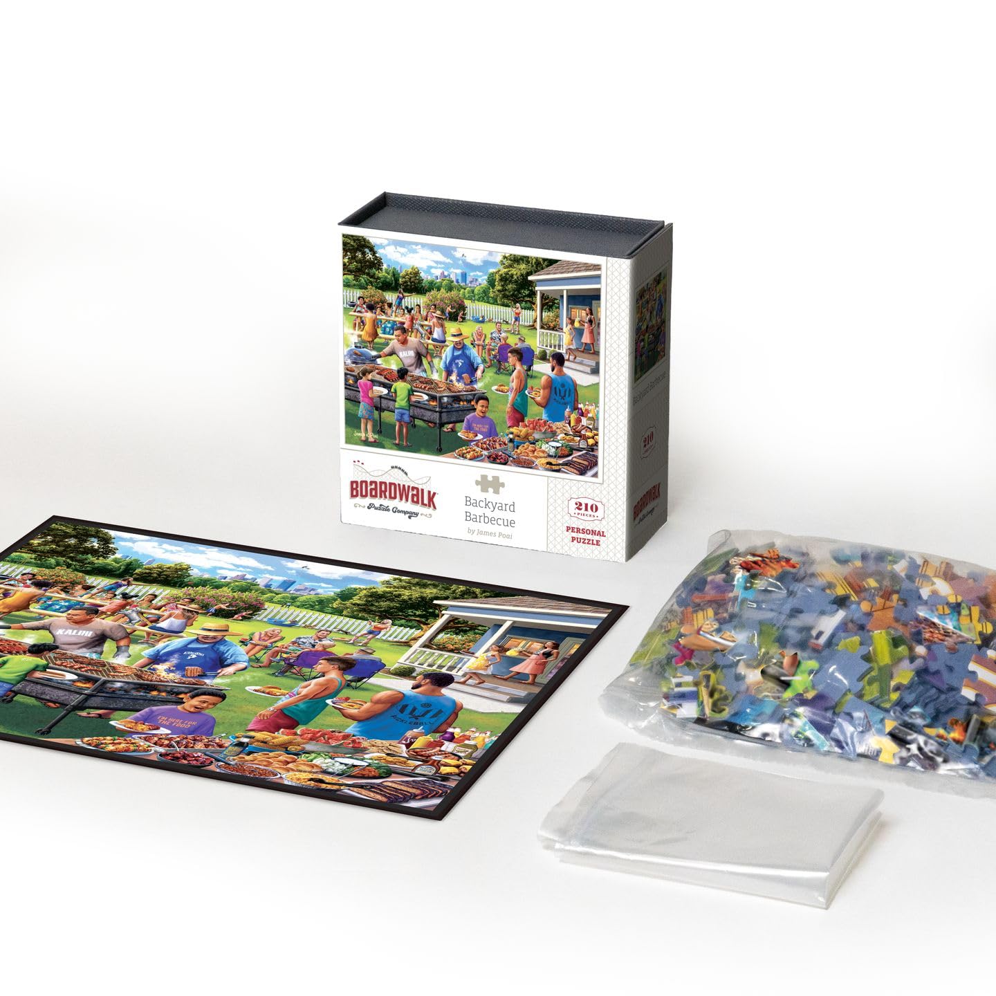 Boardwalk Backyard Barbecue 210 Piece Personal Puzzle, Jigsaw Puzzles with Premium Box, BBQ Summer Gifts for Adults, 6"x8"