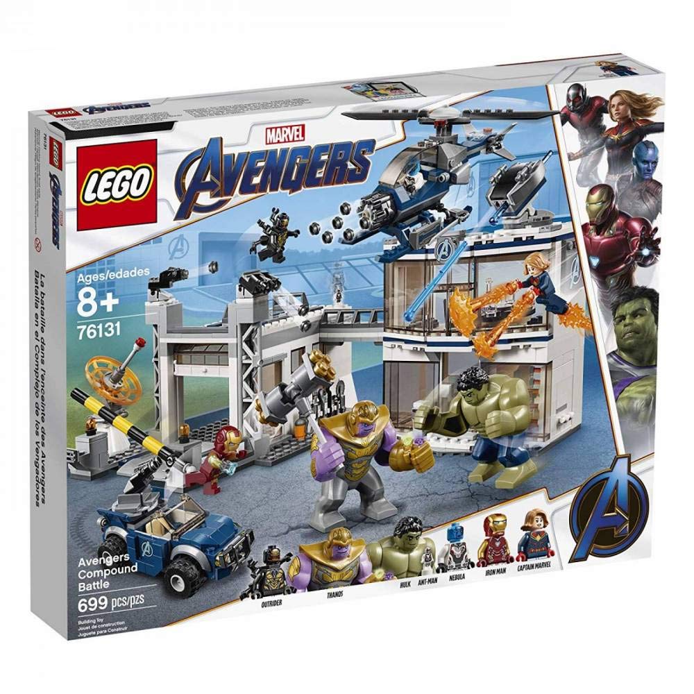 LEGO Marvel Avengers Compound Battle 76131 Building Set Includes Toy Car, Helicopter, and Popular Avengers Characters Iron Man, Thanos and More (699