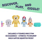 Bluey Pass The Parcel Figurine Toys Pack of 4, Character Toys with Bingo, Lucky’s Dad, and Lila Figures, Small Action Figures for Kids Ages 3+