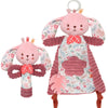 GKDOMS Baby Lovey Rabbit Stuffed Animal for Infant Boys and Girls, Security Blanket and Hand Shaker Set Newborn Stuffed Hanging Animal Plush Snuggle