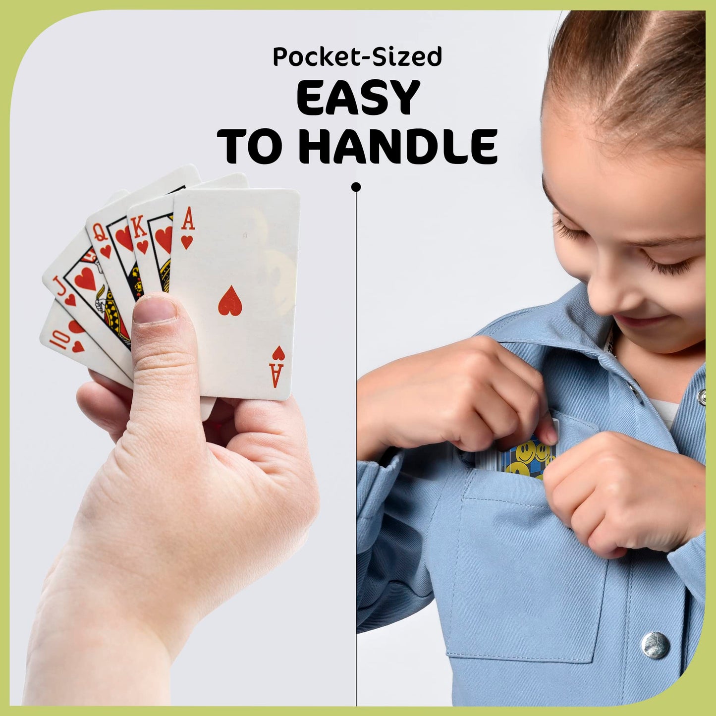 Srenta 24 Pack Mini Playing Cards Bulk - Poker Cards Decks for Kids, Small Deck of Cards with Smiley Faces, Miniature Casino Game Packs, Cool Party
