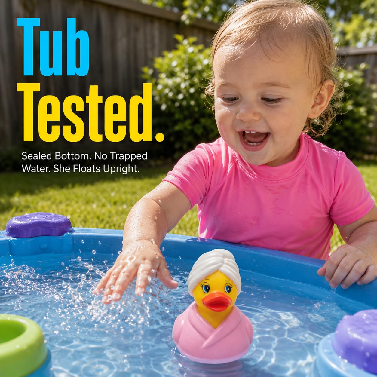 3 Inch DUCKY CITY Pink Spa Rubber Duck [Sealed, Floats Upright] Jeep Ducks, Bath Toy for Kids and Toddlers, Baby Safe Pink Duck Gift, Collectible