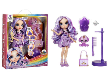 Rainbow High Fashion Doll with Slime & Pet - Violet (Purple) - 28 cm Shimmer Doll with Sparkle Slime, Magical Pet and Fashion Accessories - Kids Toy