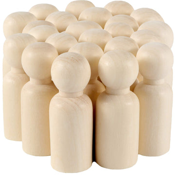 KOHAND 150 Pack 2.1 Inch Unfinished Wooden Peg Dolls, Natural Wood Peg Doll Body, Wooden Peg Doll People for DIY Crafts, Wedding,Home Party Decoration