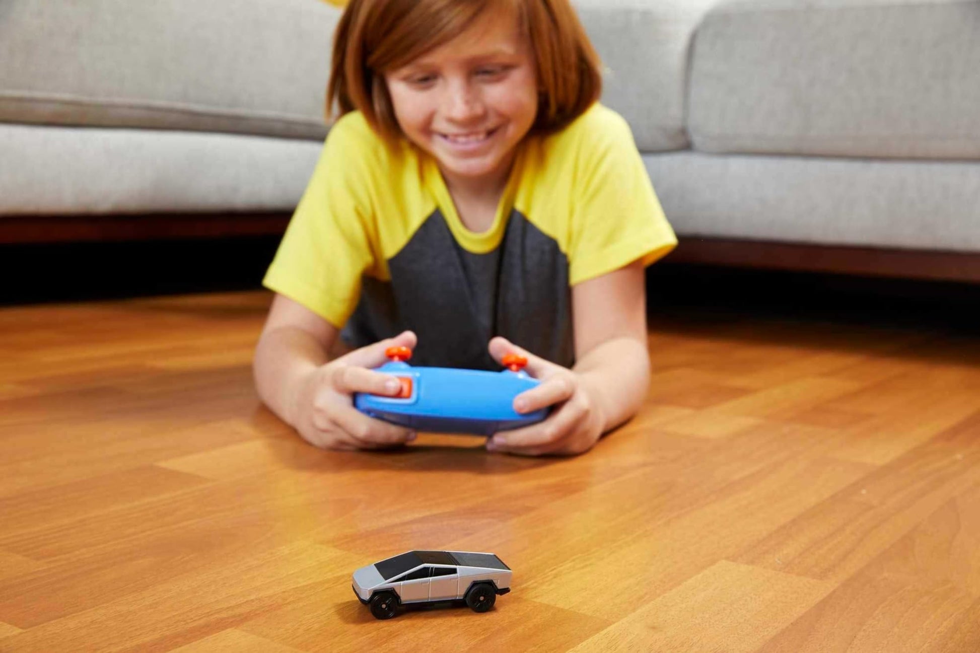 Hot Wheels Toy Car RC, Remote-Control Tesla Cybertruck in 1:64 Scale, On- or Off-Track Play, Includes Controller & Adapter