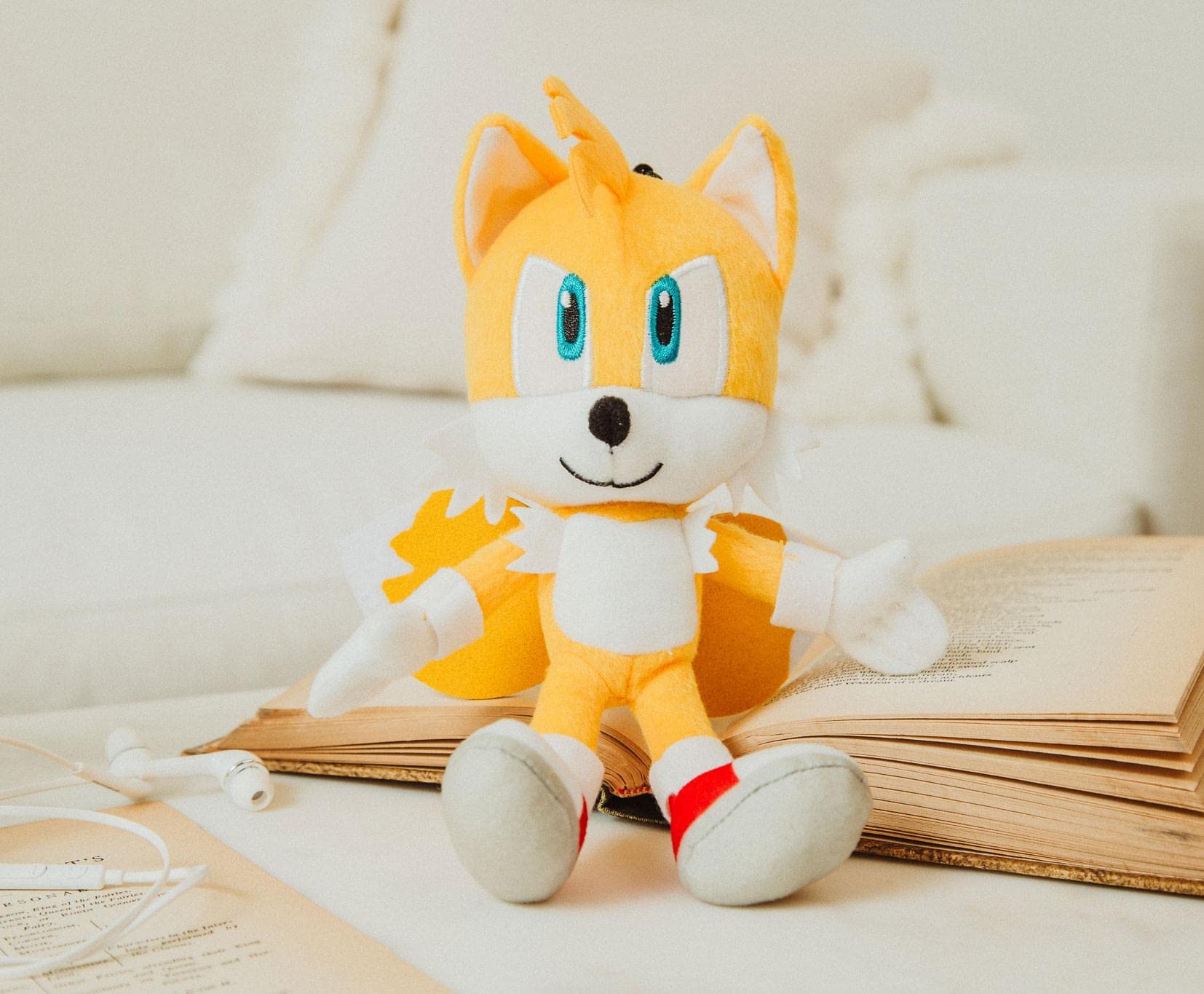 Sonic the Hedgehog 8-Inch Tails Character Plush Toy | Kawaii Cute Soft Stuffed Animals, Kids Room Decor Essentials