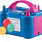 Prextex Balloons Electric Pump Inflate, Blue 110V 600W - Portable Pump with Air Blower & Dual Nozzle Inflator for Fast, Easy Bulk Balloons Filling