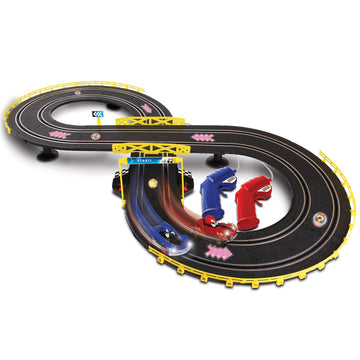 NKOK: Sonic CrossWorlds Super Race Set - Sonic & Knuckles - 2 Slot Car Character Vehicles, Figure-8 Track, Lap Counter, Controllers, Licensed, Kid 5+