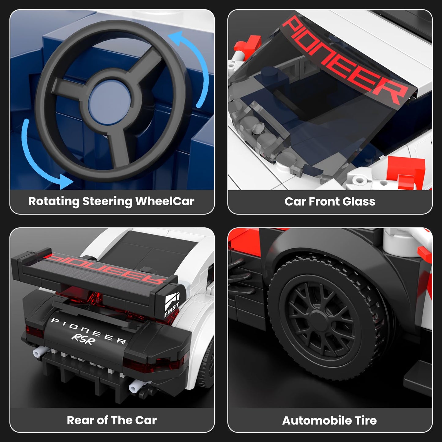 Mould King Speed Champion Car Building Kit with Acrylic Display Case