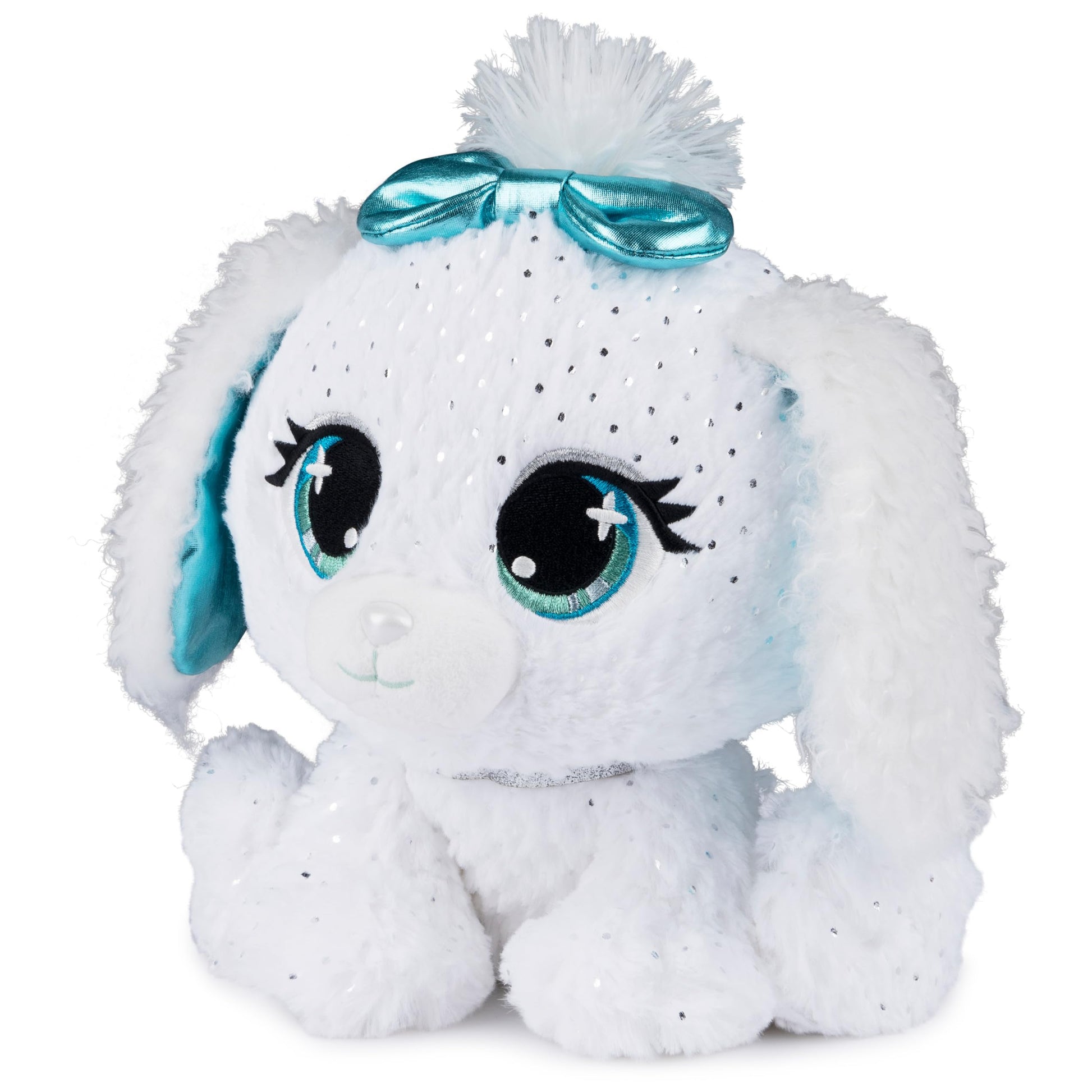 P.Lushes Designer Fashion Pets Bianca Blings Premium Puppy Dog Stuffed Animal, White and Blue, 9"