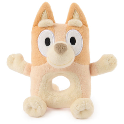 GUND Bluey Official Bingo 6-Inch Plush Ring Rattle Sensory Toy