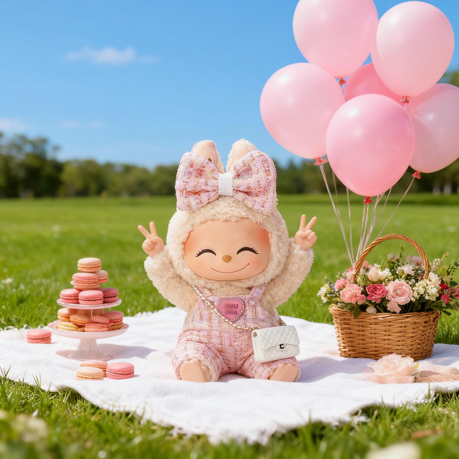 CiuZikGok Doll Clothing Set (No Doll), Cute Bow, Crossbody Bag, Dress, Suitable for 15-17cm Dolls, Outfit Accessory Set for Unique Styling (Pink-C)