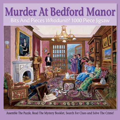 Bits and Pieces - Murder at Bedford Manor Jigsaw Puzzle for Adults - Solve the Intriguing Murder Mystery by Gene Dieckhoner (1000 Piece Puzzle 20" x