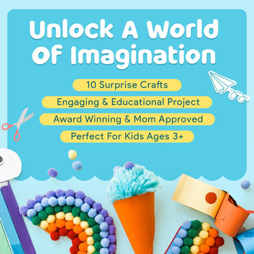 Mumaloo Craft Box for Kids - 10 Creative Arts and Crafts for Kids Ages 4-8, Fun, No Mess Educational Preschool & Homeschool Art Projects, Toddler