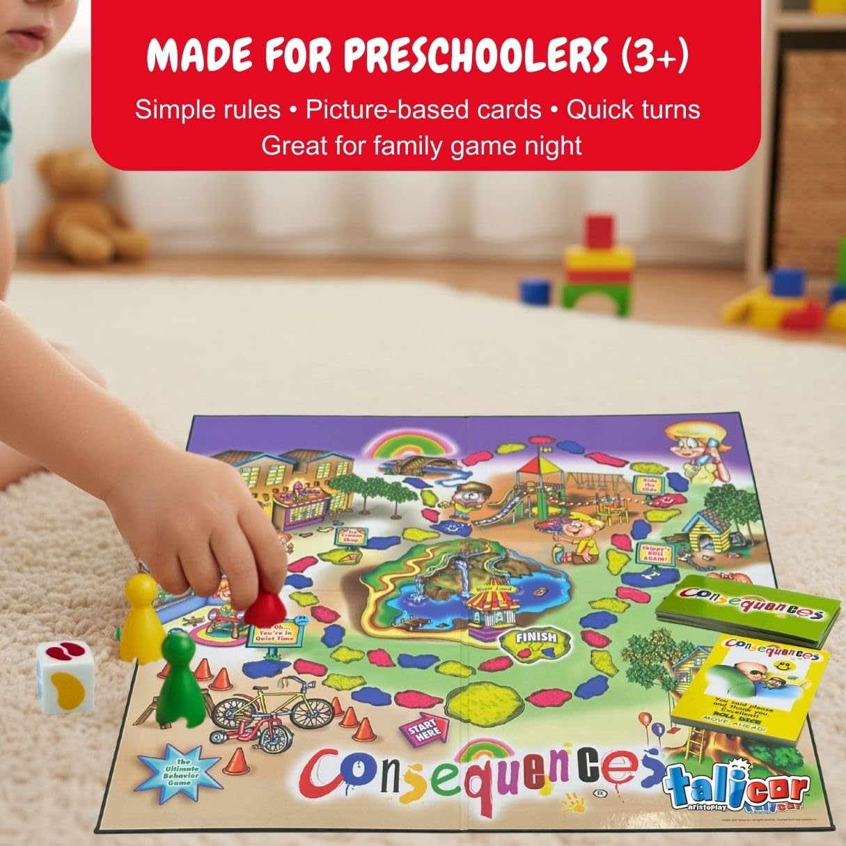 Talicor Consequences - The Ultimate Behavior Board Game for Preschoolers Age 3+