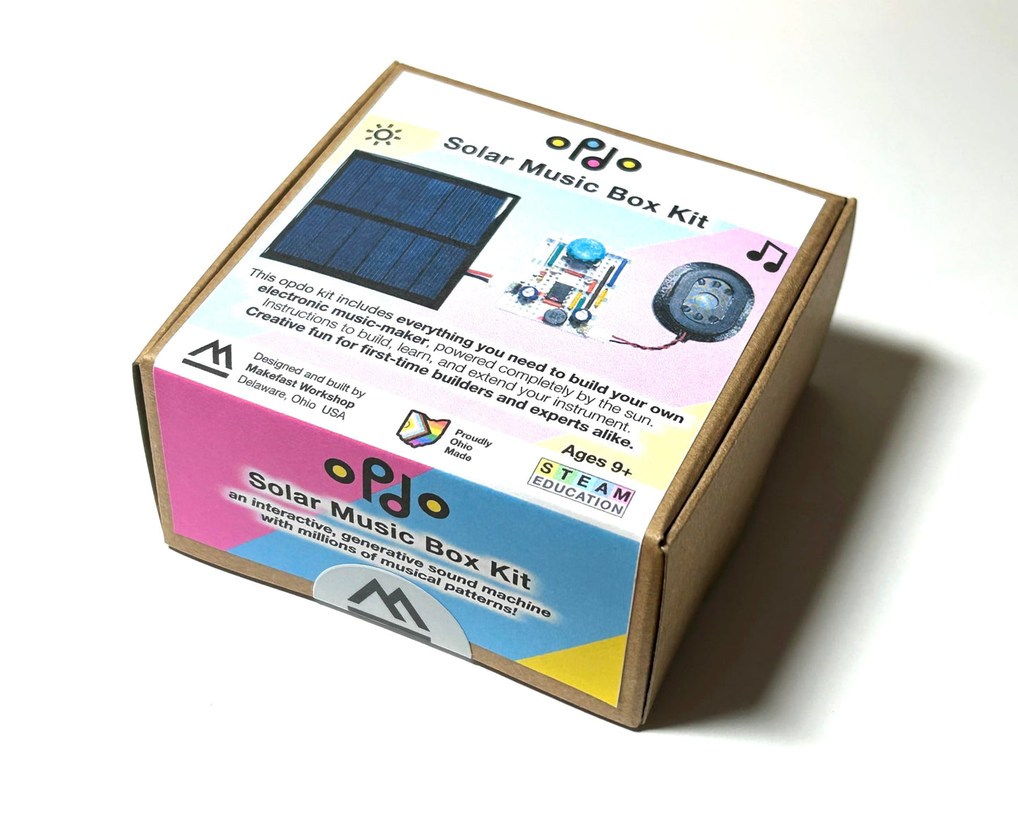 opdo Solar Music Box Kit | Turn Sunlight into Sound | STEM/STEAM DIY Circuit | Ages 9+ | Generative Musical Instrument | Ohio Made | Millions of Tonal
