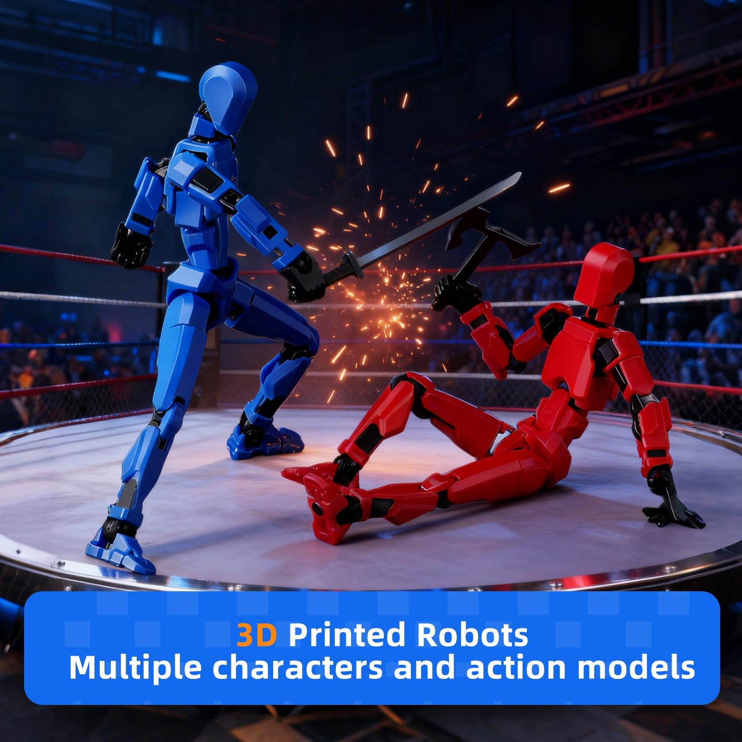 Pthjswj T13 Action Figure Set, 8PCS Already Assembled, Movable Multi-Joints