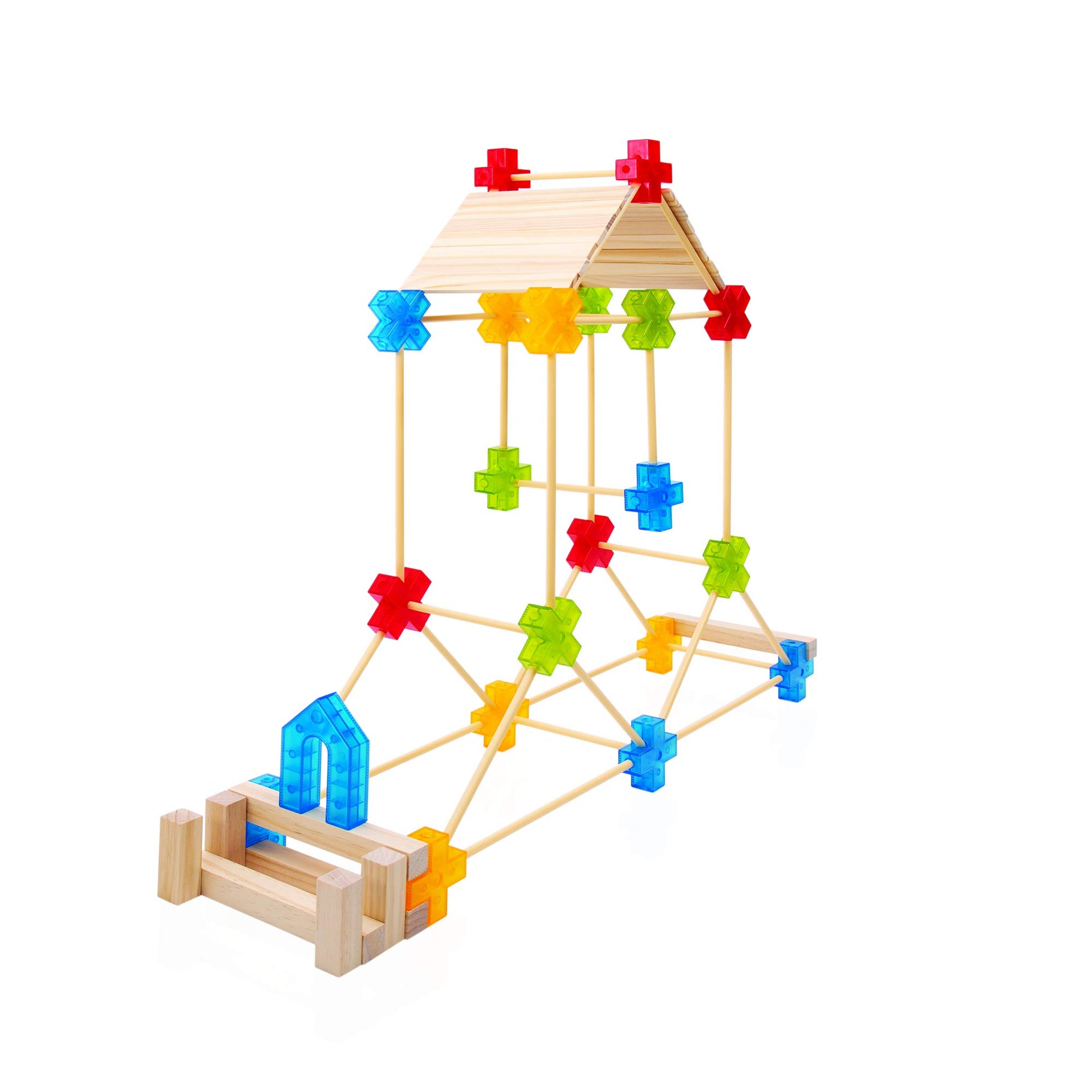 Guidecraft Texo 100 Piece Set - 3D Geometric Designs Educational Interlocking Shapes- Architectural Building-Bricks STEM Toys for Kids
