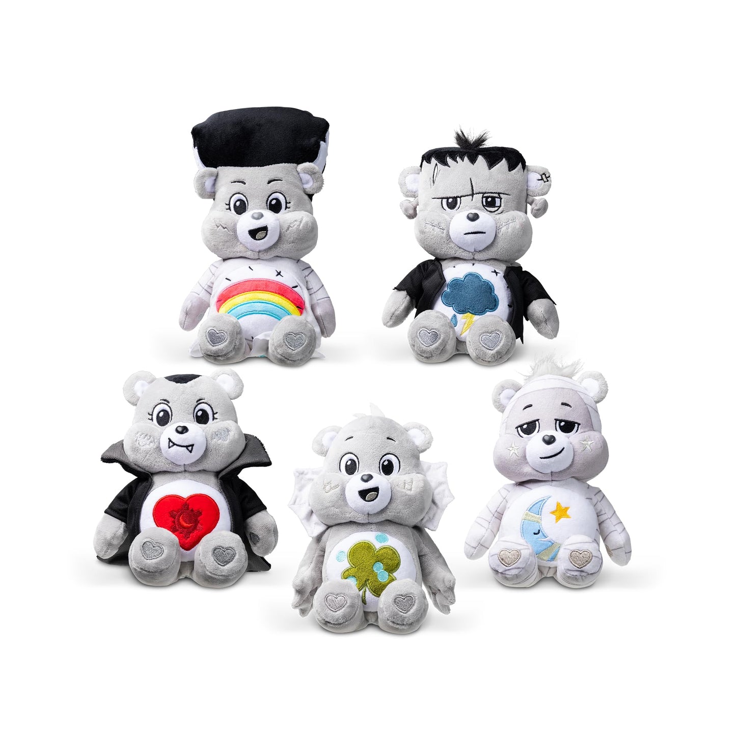 Care Bears Universal Monsters Fun Size Plush - Black & White - Grumpy Bear as Frankenstein