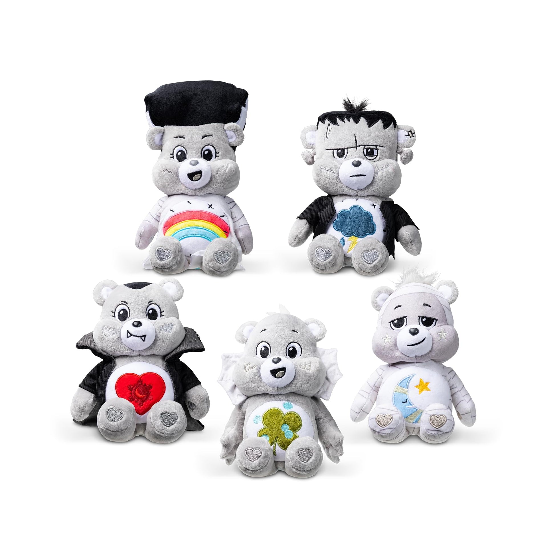 Care Bears Universal Monsters Fun Size Plush - Black & White - Grumpy Bear as Frankenstein