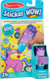 Melissa & Doug Sticker Wow!™ 24-Page Activity Pad and Sticker Stamper, 300 Stickers, Arts and Crafts Fidget Toy Collectible Character - Purple Unicorn