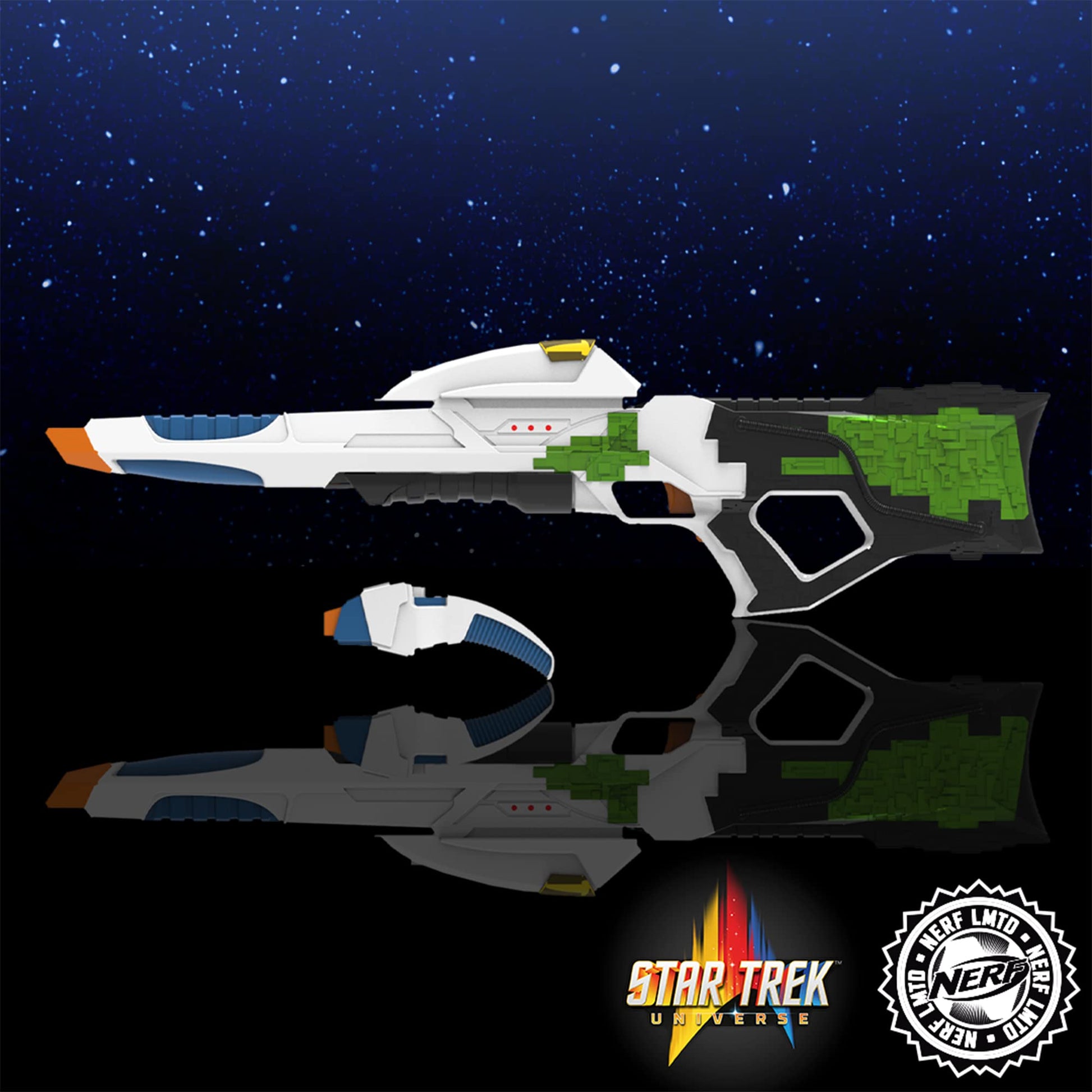Nerf LMTD Star Trek Starfleet Type 3 Phaser Motorized Blaster with Lights & Sounds, Starfleet Type 2 Phaser, 7 Elite Darts