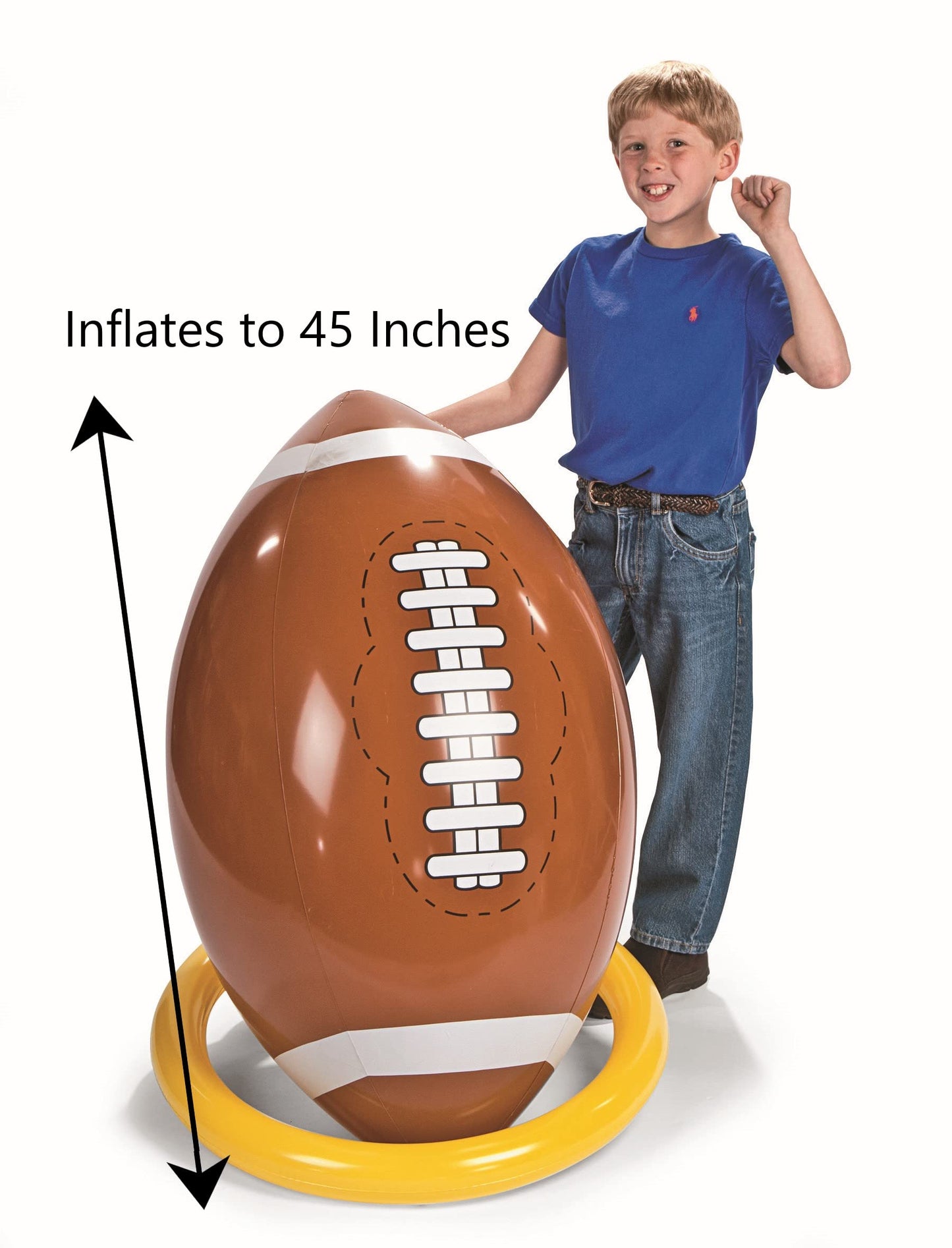 Fun Express 45 inch Inflatable Football and Tee Set, Inflate for Game Day Party Decorations, Sports Theme Photo Props - VBS Vacation Bible School