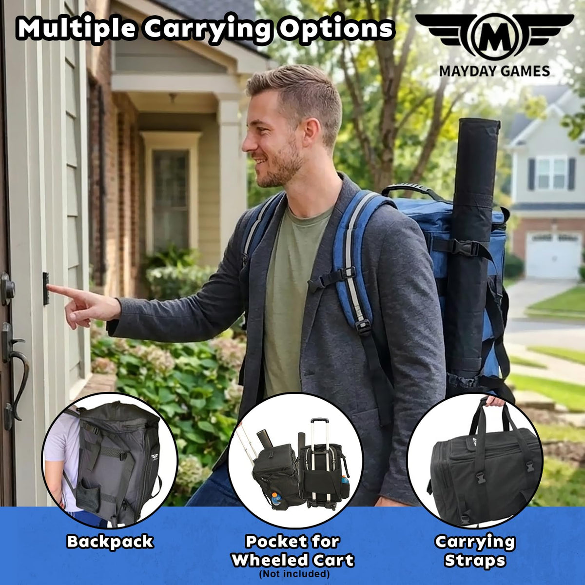 Ultimate Board Game Travel Bag - Durable Storage Case for Up to 10 Games, Water-Resistant, Adjustable Strap & Handles - Perfect for Game Nights