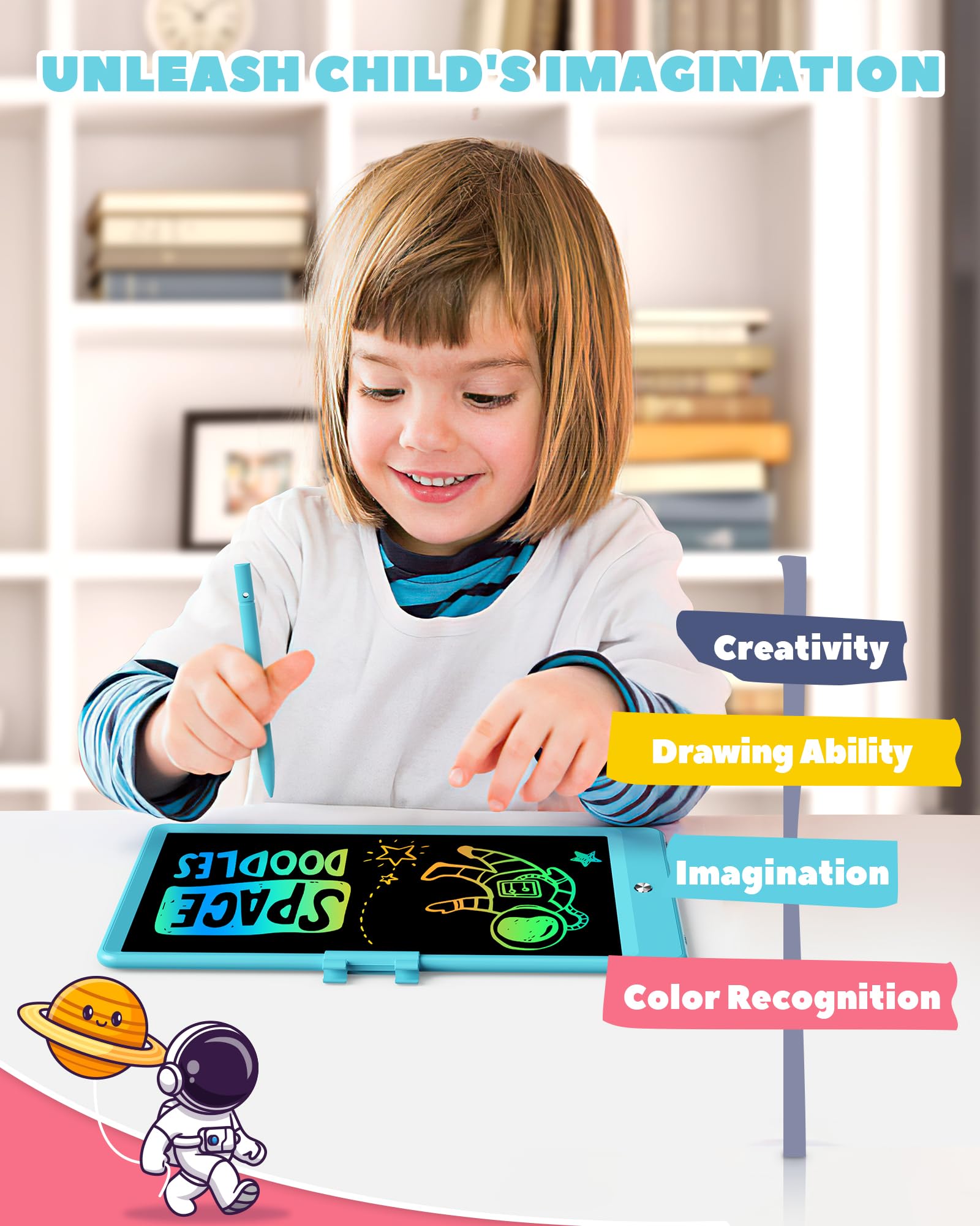 ORSEN LCD Writing Tablet 10 Inch, Colorful Doodle Board Drawing Pad for Kids, Toddler Toys for 3 4 5 6 7 8 Year Old Girls Boys Gifts (Blue)