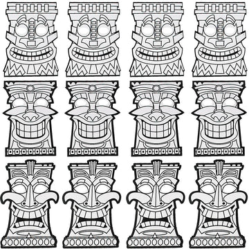 Fun Express Color Your Own Tiki Mask - Crafts for Kids and Fun Home Activities - VBS Vacation Bible School Supplies/Decor