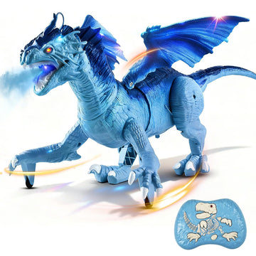 TALGIC Remote Control Dragon, Dragon for Kids with Spraying, Roaring, Swaying Head, Wings, Light-Up Interactive Robot Dinosaur Toys for Boys and