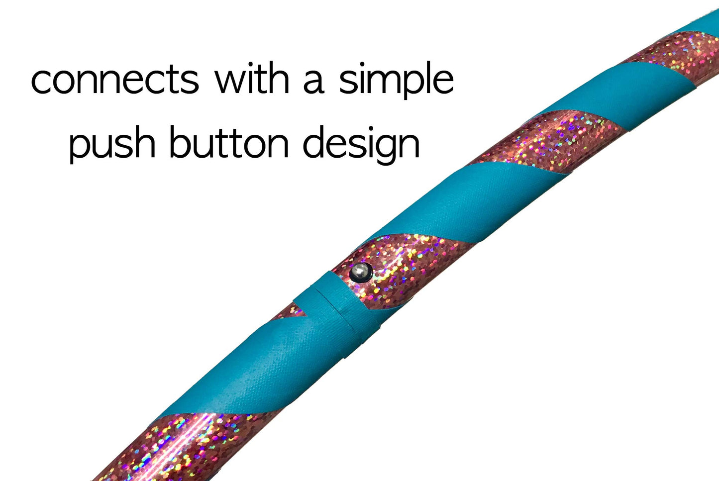 SpinMajik Kid's Hula Hoop Handmade for Fitness, Dance and Fun! Choose Your Tape Color and Child's Size (Teal & Sparkles, Small (28"))