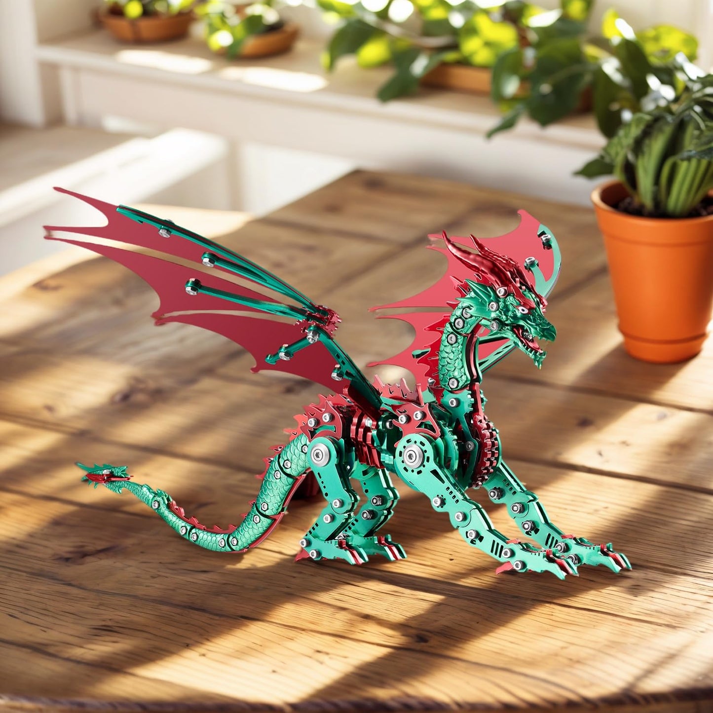 LONGPIN 3D Model Kits for Adults,Metal Dragon Puzzle Building Set,Collectible Mechanical Engineering Crafts for Home Office Decoration