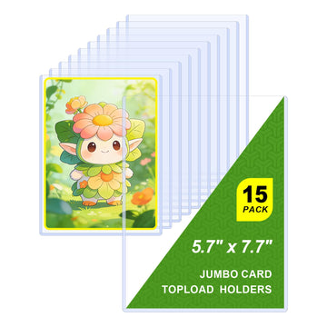 5x7 Toploader for Jumbo Cards - Perfect Fit for 5.4" x 7.5" Oversized Cards, Clear Rigid Hard Plastic Sleeves for Collectible Trading Cards, Photo
