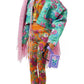 Barbie Extra Doll & Accessories with Long Pink Braids in Teal Floral Jacket & 2-Piece Floral Outfit with DJ Pet Mouse